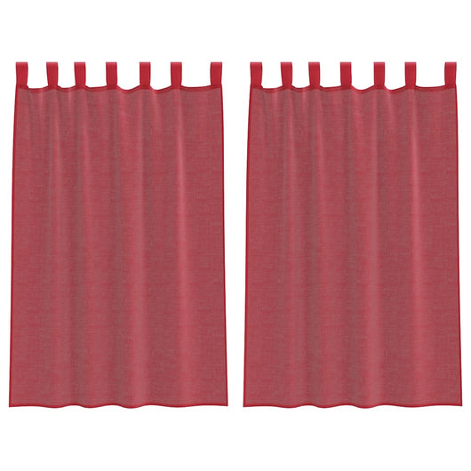 Tende in Voile con Tasche per Aste 2 pz Rosso Vino 4102247