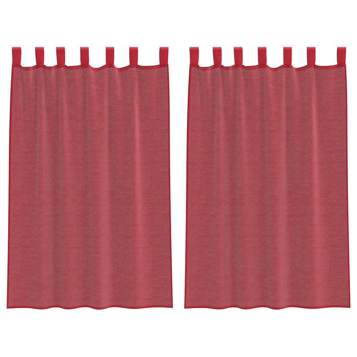 Tende in Voile con Tasche per Aste 2 pz Rosso Vino 4102247