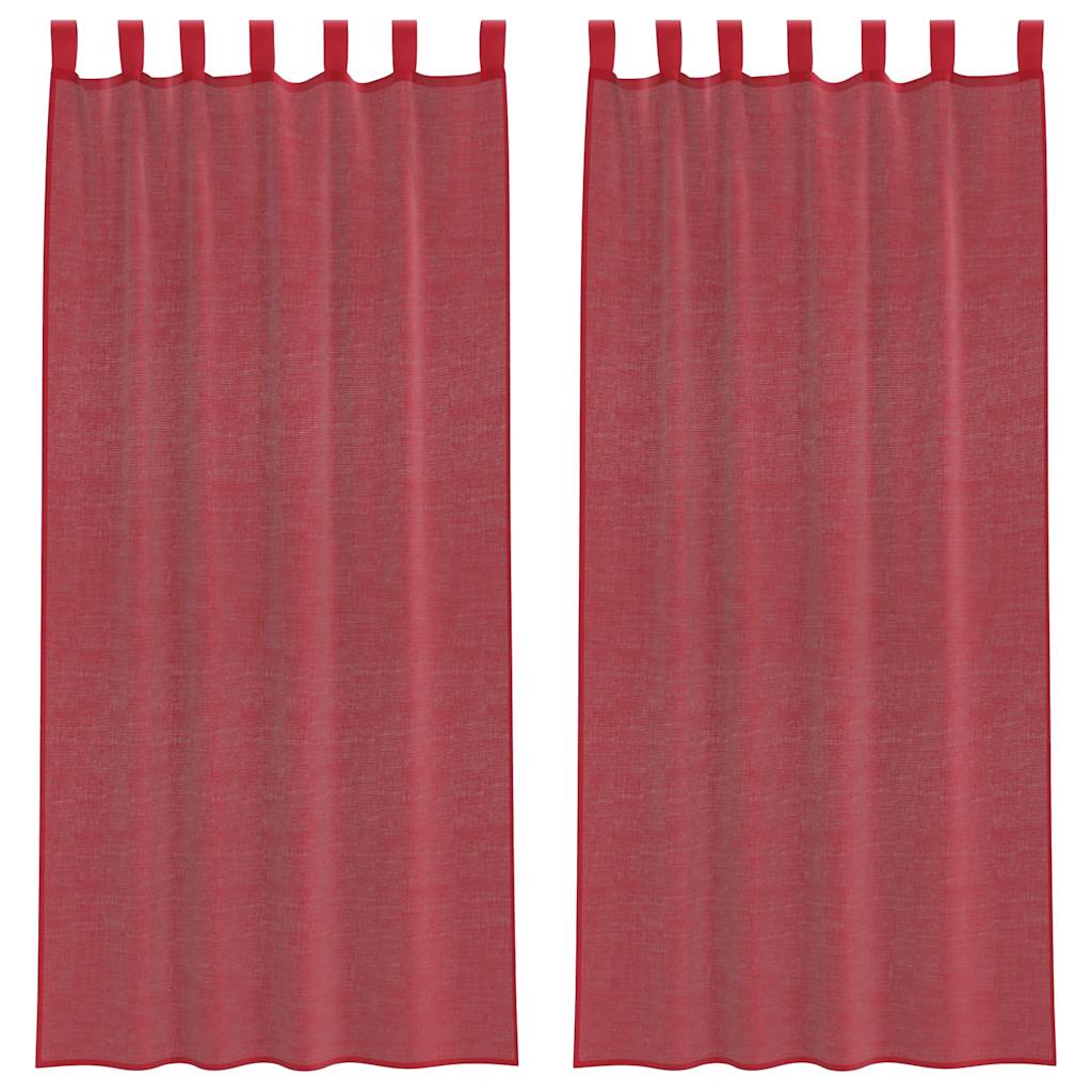 Tende in Voile con Tasche per Aste 2 pz Rosso Vino 4102249