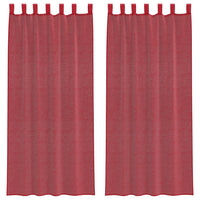 Tende in Voile con Tasche per Aste 2 pz Rosso Vino 4102249