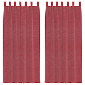 Tende in Voile con Tasche per Aste 2 pz Rosso Vino 4102249