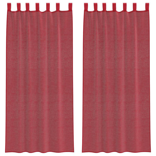 Tende in Voile con Tasche per Aste 2 pz Rosso Vino 4102249