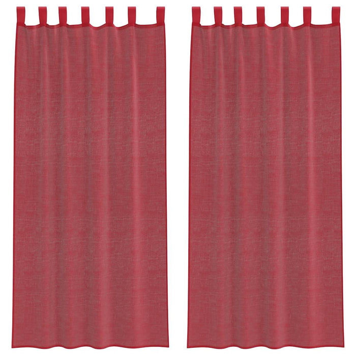 Tende in Voile con Tasche per Aste 2 pz Rosso Vino 4102249