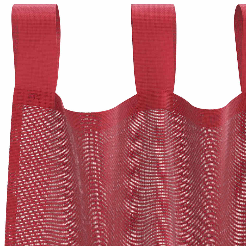 Tende in Voile con Tasche per Aste 2 pz Rosso Vino 4102249