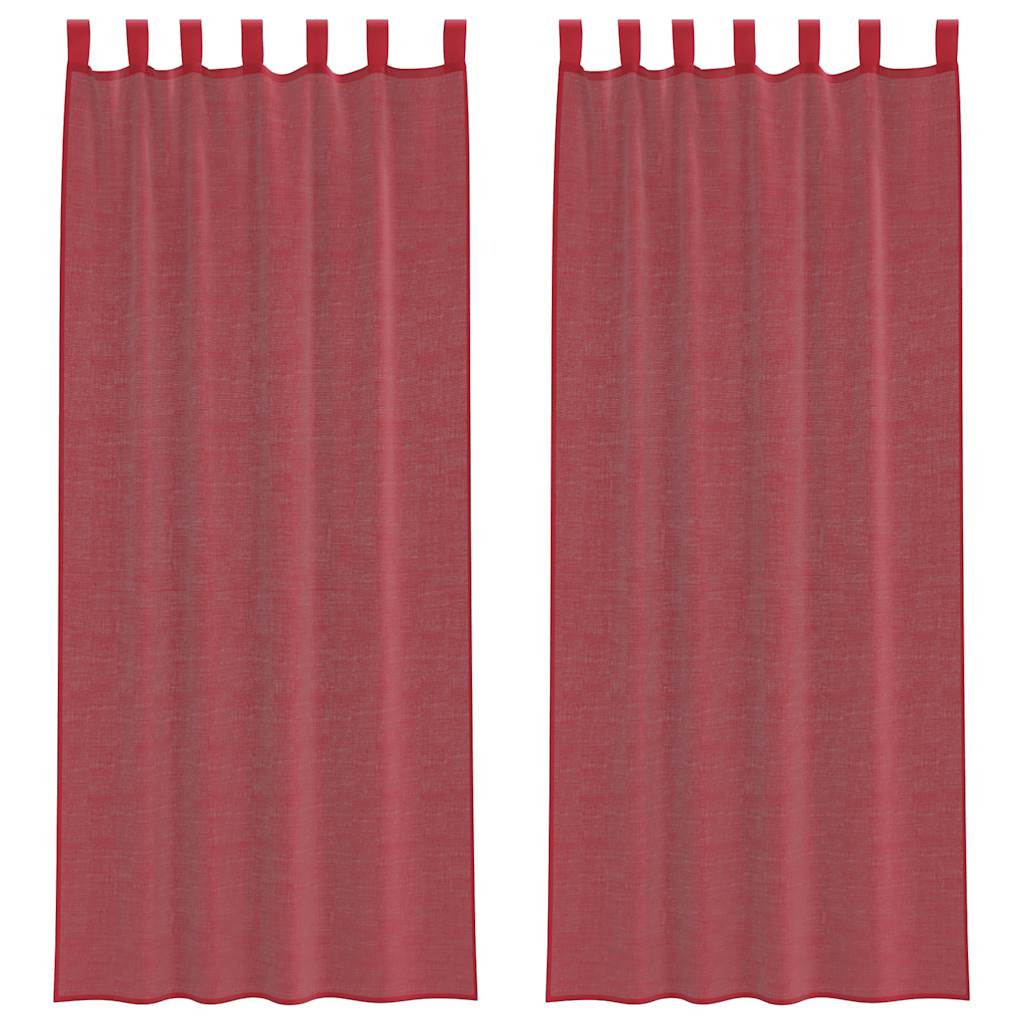Tende in Voile con Tasche per Aste 2 pz Rosso Vino 4102250