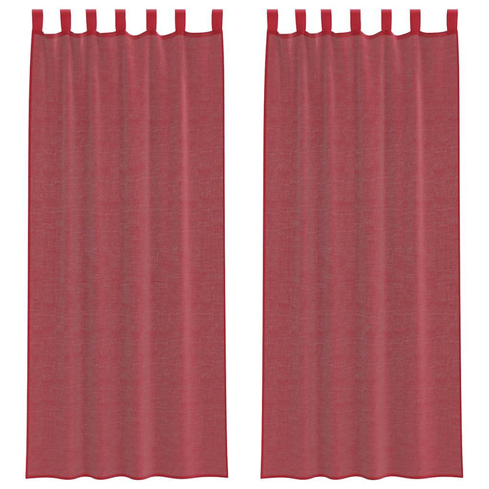 Tende in Voile con Tasche per Aste 2 pz Rosso Vino 4102250
