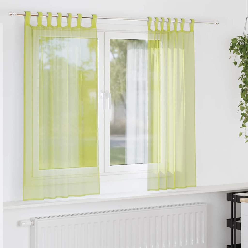 Tende in Voile con Linguetta 2 pz Verde Mela 4102251