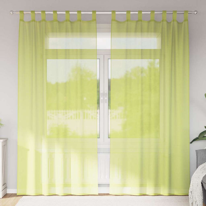 Tende in Voile con Linguetta 2 pz Verde Mela 4102254