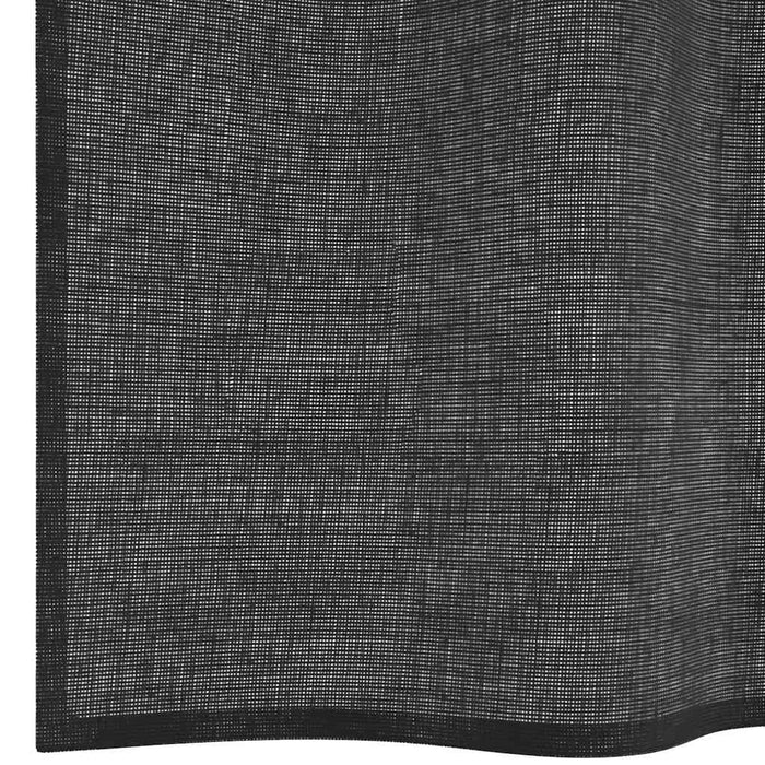 Tende in Voile con Linguetta 2 pz Nero 4102256
