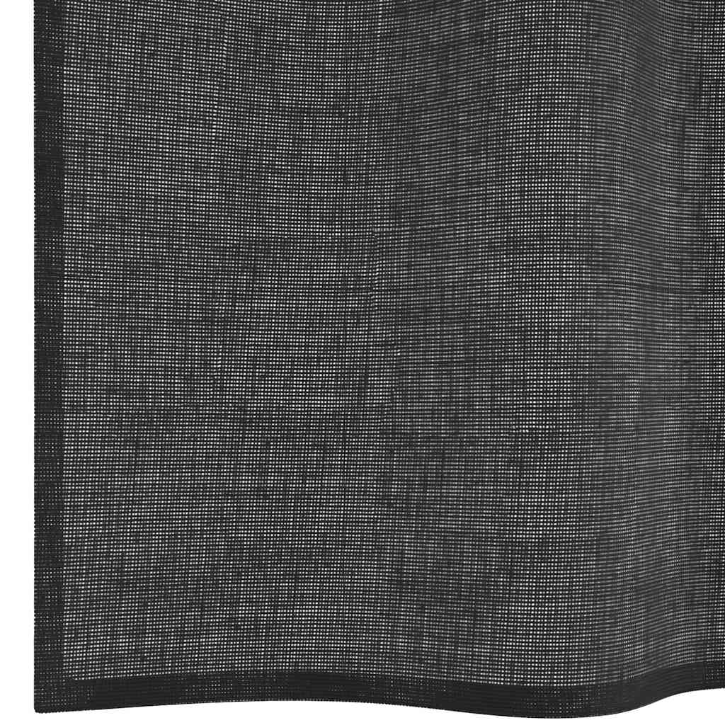 Tende in Voile con Linguetta 2 pz Nero 4102258