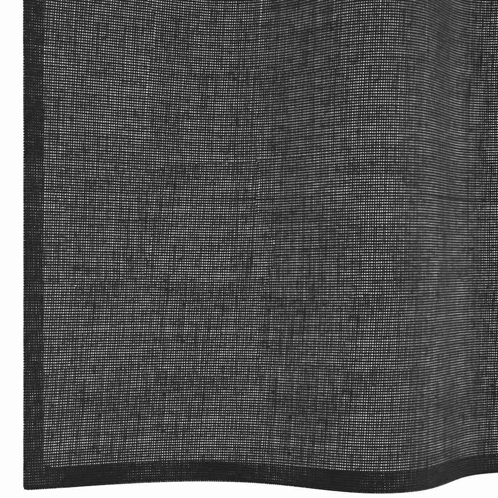 Tende in Voile con Linguetta 2 pz Nero 4102259