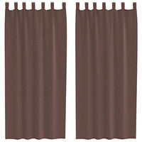 Tende in Voile con Linguetta 2 pz Marrone 4102263