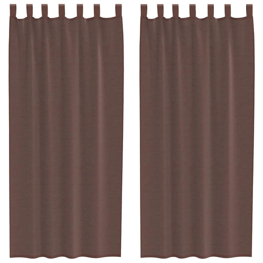 Tende in Voile con Linguetta 2 pz Marrone 4102263