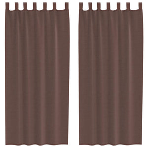Tende in Voile con Linguetta 2 pz Marrone 4102264