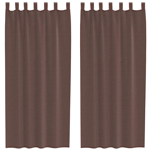 Tende in Voile con Linguetta 2 pz Marrone 4102264