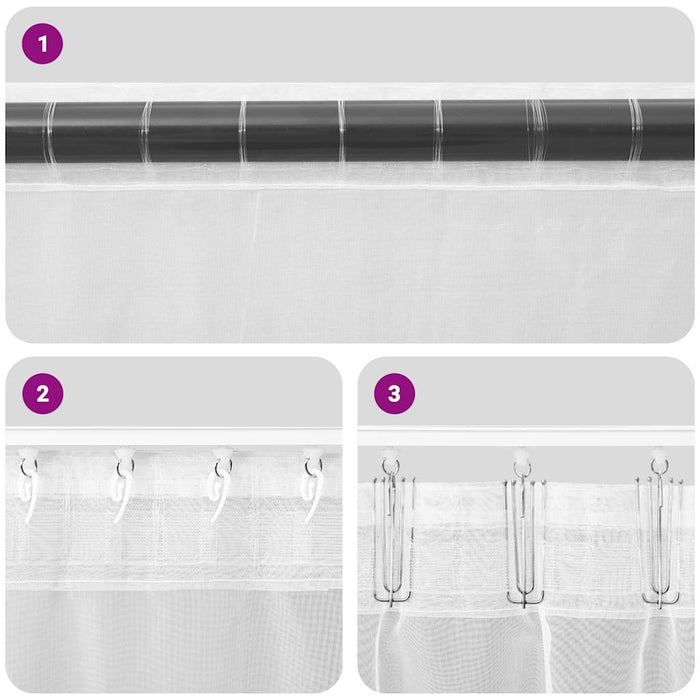 Tende in Voile con Linguetta 2 pz Marrone 4102264