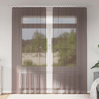 Tende in Voile con Linguetta 2 pz Marrone 4102264