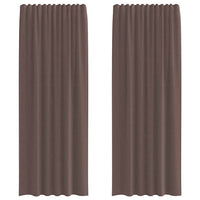 Tende in Voile con Linguetta 2 pz Marrone 4102265