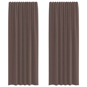 Tende in Voile con Linguetta 2 pz Marrone 4102265