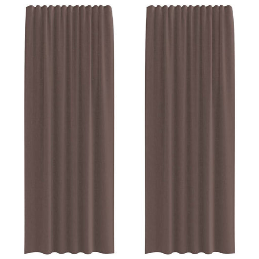 Tende in Voile con Linguetta 2 pz Marrone 4102265