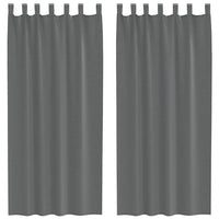 Tende in Voile con Passanti 2 pz Grigio Scuro 140x225 cm 4102273