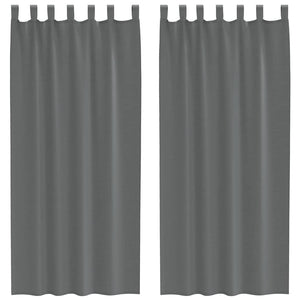 Tende in Voile con Passanti 2 pz Grigio Scuro 140x225 cm 4102273