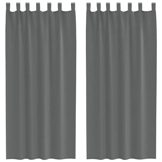 Tende in Voile con Passanti 2 pz Grigio Scuro 140x225 cm 4102273