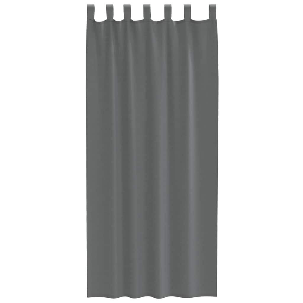 Tende in Voile con Passanti 2 pz Grigio Scuro 140x225 cm 4102273