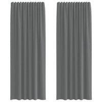 Tende in Voile con Passanti 2 pz Grigio Scuro 140x260 cm 4102275
