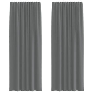 Tende in Voile con Passanti 2 pz Grigio Scuro 140x260 cm 4102275