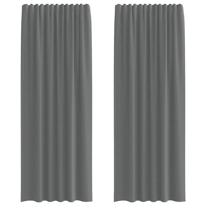 Tende in Voile con Passanti 2 pz Grigio Scuro 140x260 cm 4102275