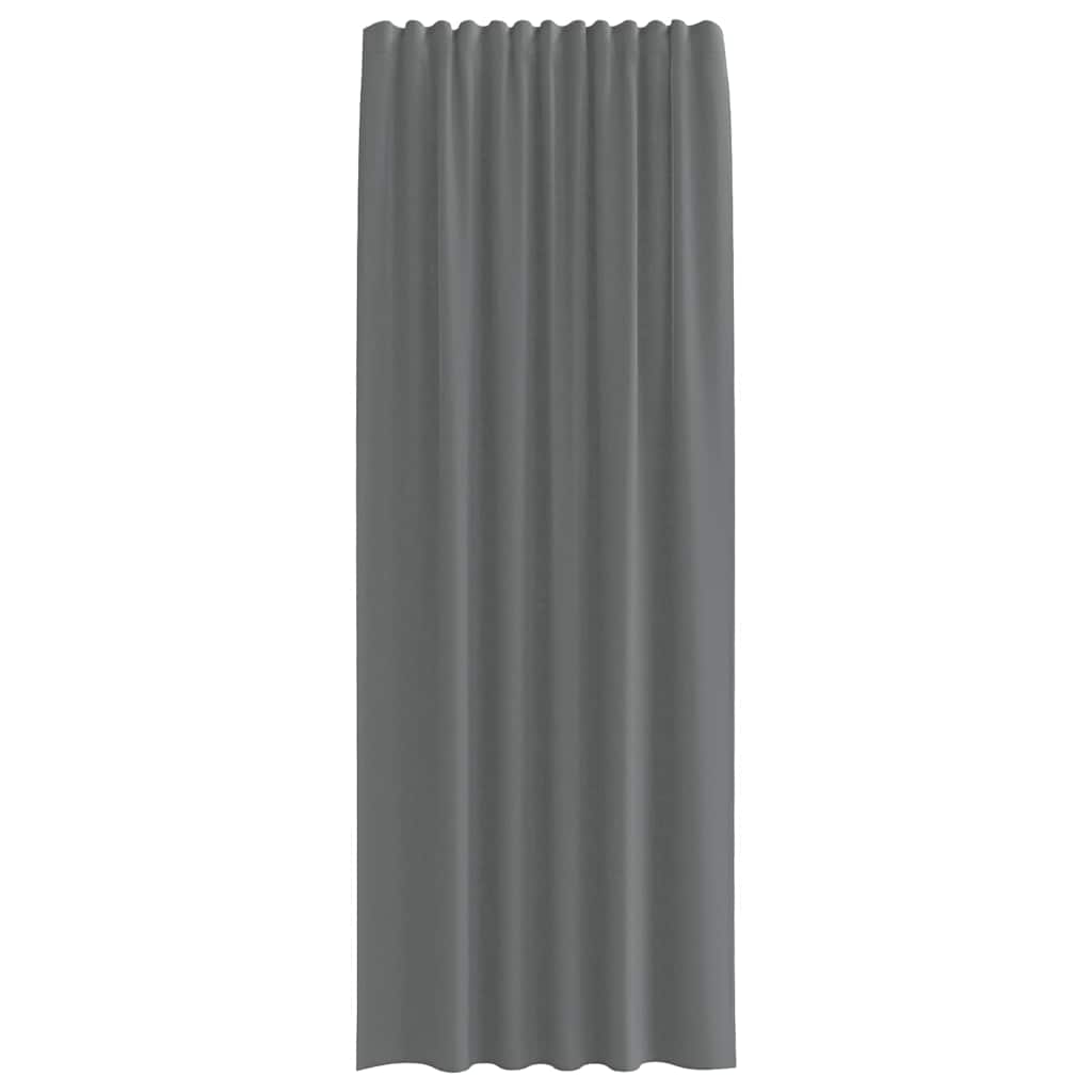 Tende in Voile con Passanti 2 pz Grigio Scuro 140x260 cm 4102275