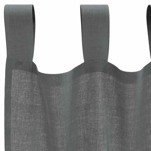 Tende in Voile con Passanti 2 pz Grigio Scuro 140x260 cm 4102275