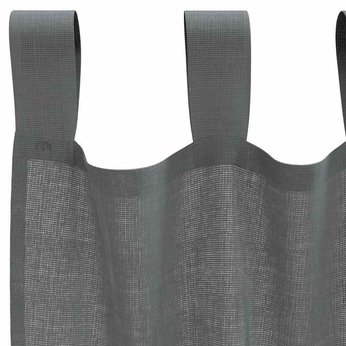 Tende in Voile con Passanti 2 pz Grigio Scuro 140x260 cm 4102275