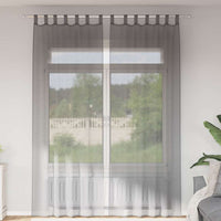 Tende in Voile con Passanti 2 pz Grigio Scuro 140x260 cm 4102275
