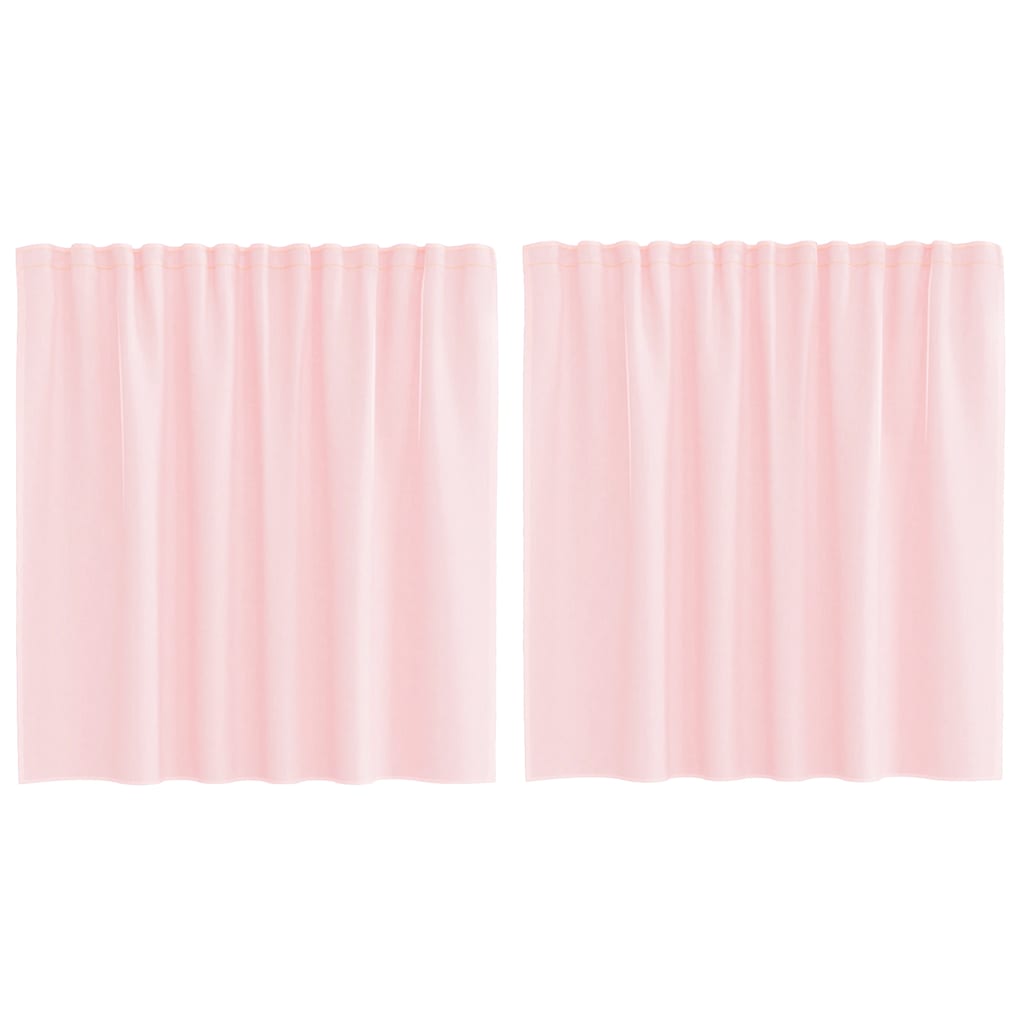 Tende in Voile con Passanti 2 pz Rosa Chiaro 140x140 cm