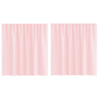 Tende in Voile con Passanti 2 pz Rosa Chiaro 140x140 cm