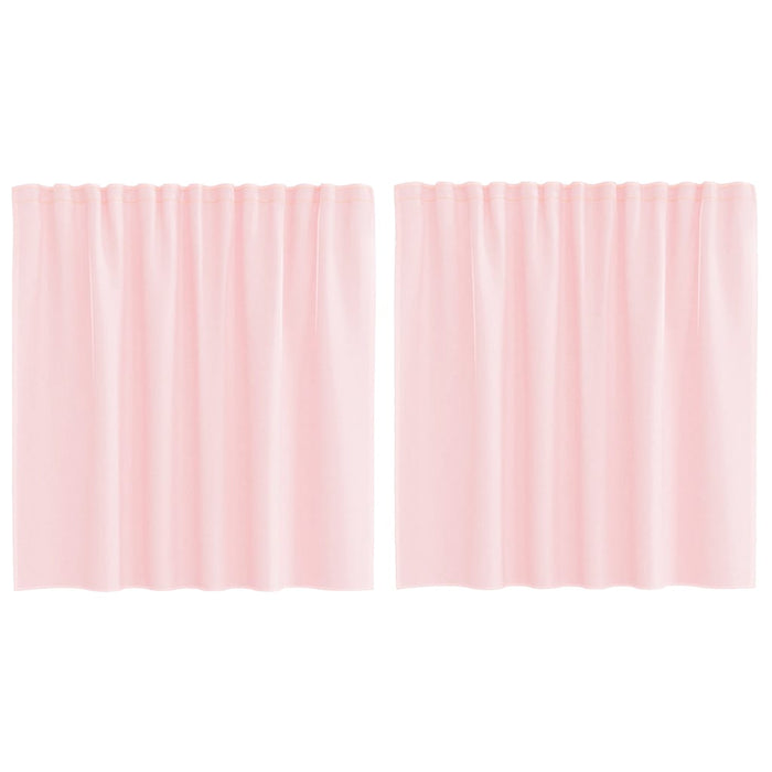 Tende in Voile con Passanti 2 pz Rosa Chiaro 140x140 cm