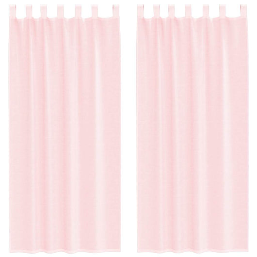 Tende in Voile con Passanti 2 pz Rosa Chiaro 140x245 cm 4102279