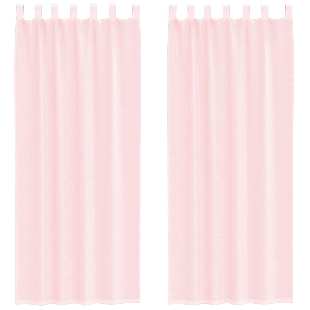 Tende in Voile con Passanti 2 pz Rosa Chiaro 140x260 cm 4102280
