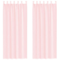 Tende in Voile con Passanti 2 pz Rosa Chiaro 140x260 cm 4102280