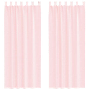 Tende in Voile con Passanti 2 pz Rosa Chiaro 140x260 cm 4102280