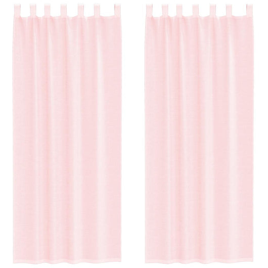 Tende in Voile con Passanti 2 pz Rosa Chiaro 140x260 cm 4102280