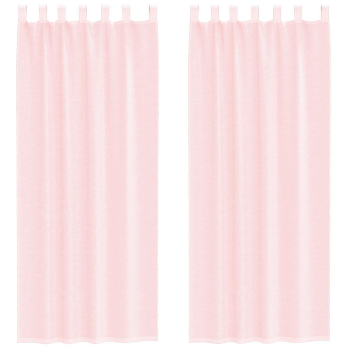 Tende in Voile con Passanti 2 pz Rosa Chiaro 140x260 cm 4102280