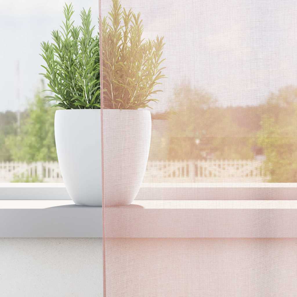 Tende in Voile con Passanti 2 pz Rosa Chiaro 140x260 cm 4102280