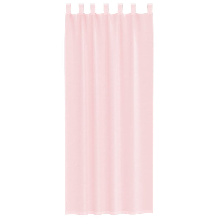 Tende in Voile con Passanti 2 pz Rosa Chiaro 140x260 cm 4102280