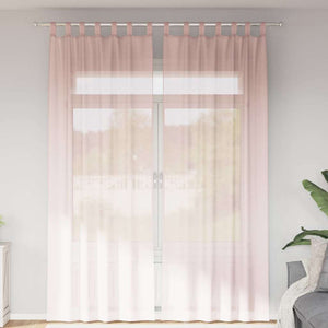 Tende in Voile con Passanti 2 pz Rosa Chiaro 140x260 cm 4102280