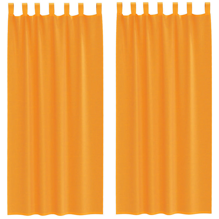 Tende in Voile con Passanti 2 pz Arancio 140x245 cm 4102284