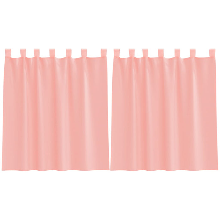 Tende in Voile con Passanti 2 pz Rosa 140x140 cm 4102286