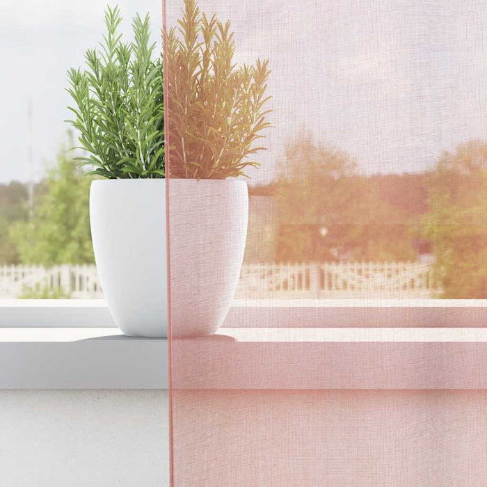 Tende in Voile con Passanti 2 pz Rosa 140x175 cm 4102287